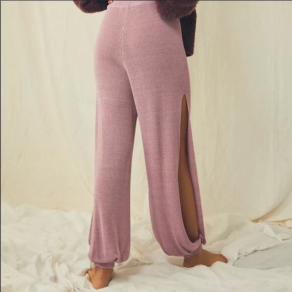FREE PEOPLE RARE! Split Open Side Leg Ankle Wide Leg Knit Pants Size XS - Picture 7 of 11